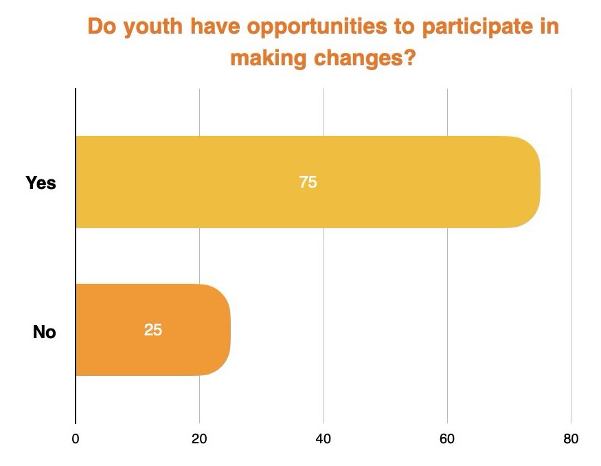  Do youth have opportunities to participate in making changes?