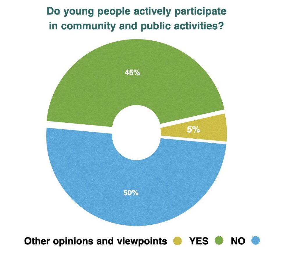 Do young people actively participate in community and public activities?